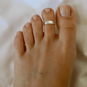 Bague d’orteil argent 925 lisse – anneau large minimaliste