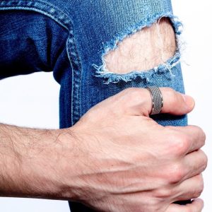 Bague De Pouce Pour Homme Maille Acier Inoxydable Argenté