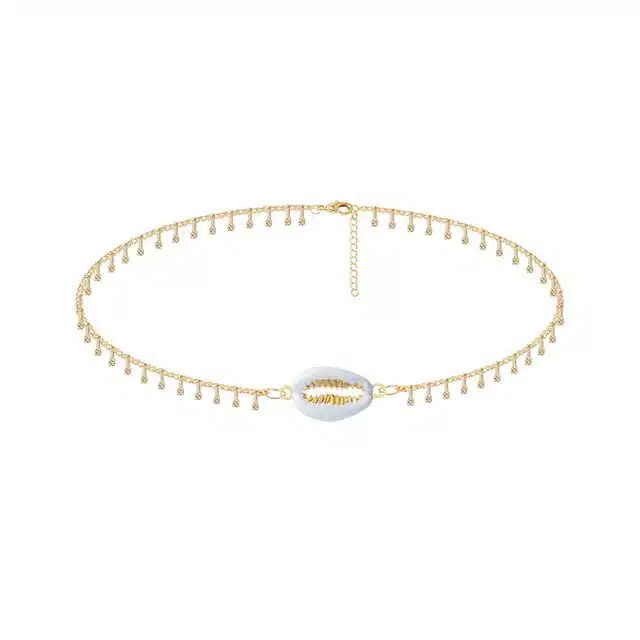 Bijou Coquillage Or Artisanal Pour Cheville En Acier Inoxydable Doré – Image 3