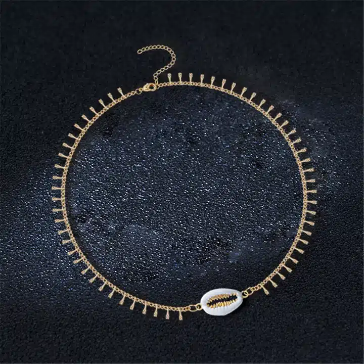 Bijou Coquillage Or Artisanal Pour Cheville En Acier Inoxydable Doré – Image 4