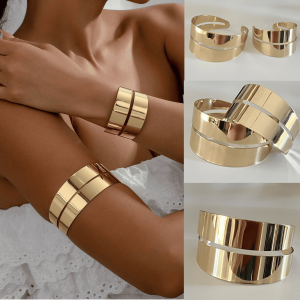 Ensemble Bracelets Femme Manchette Doré Pour Biceps Et Poignet