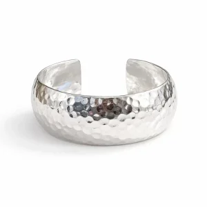 Bracelet Manchette Femme en Argent 925 Martelé – Bijou Bombé Et Large